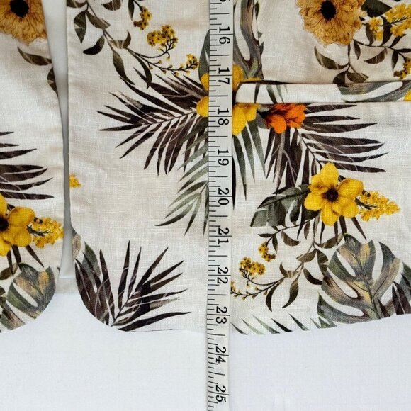 Contemporaine Par Simons Linen Tropical Floral Hawaiian Lined Blazer Size 8 EUC - Picture 8 of 8